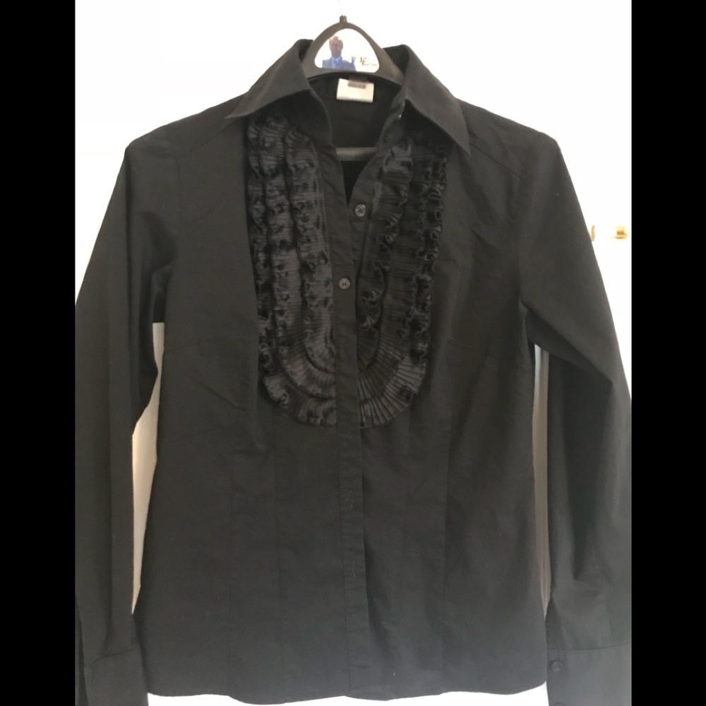 SOLD Black tuxedo blouse